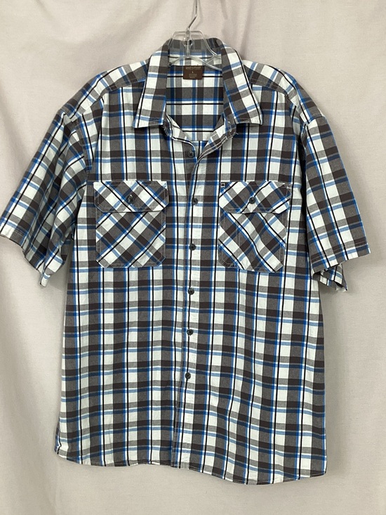 Great Northwest Clothing Company Other - Goodfellow & Co Short-Sleeve Plaid Button-Down Shirt - Blue & Gray